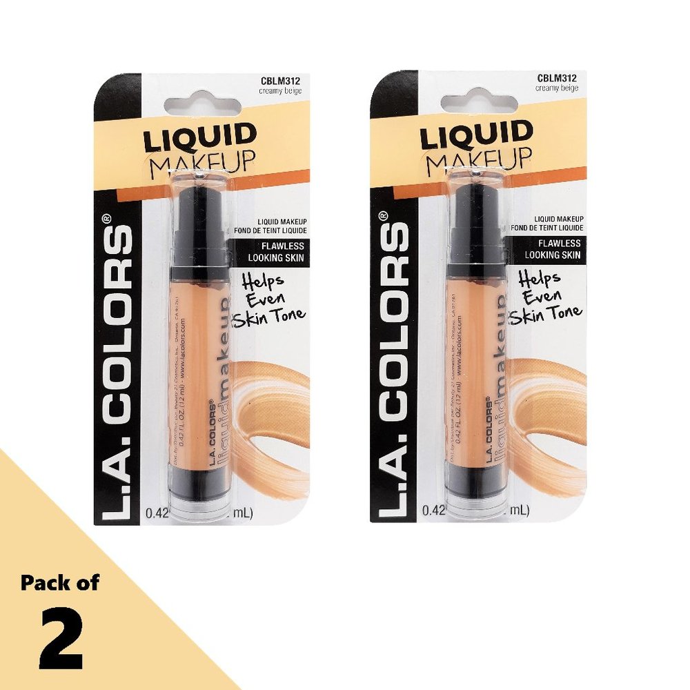 L.A. Colors Liquid Makeup Creamy Beige - PACK OF 2